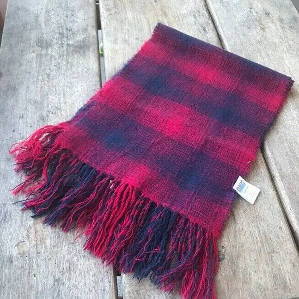 Gymboree Girls Boys Unisex Scarf‎ Red Plaid Ski Cabin Fringe Winter